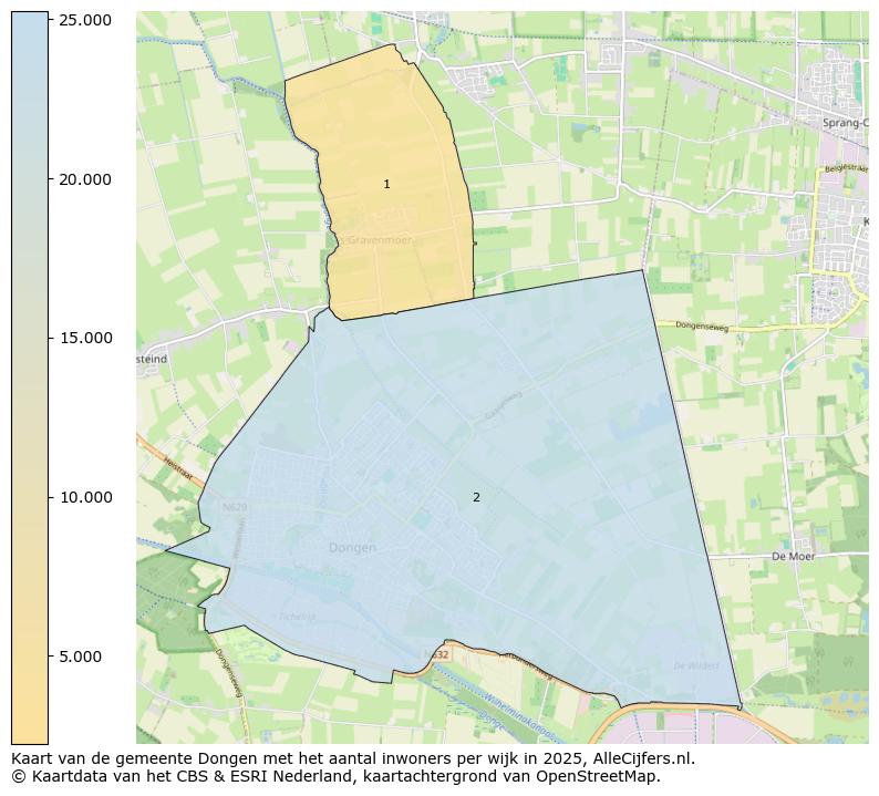 Afbeelding van de gemeente Dongen op de kaart.