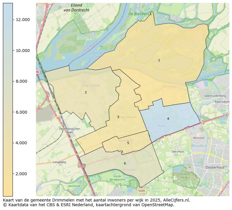 Afbeelding van de gemeente Drimmelen op de kaart.