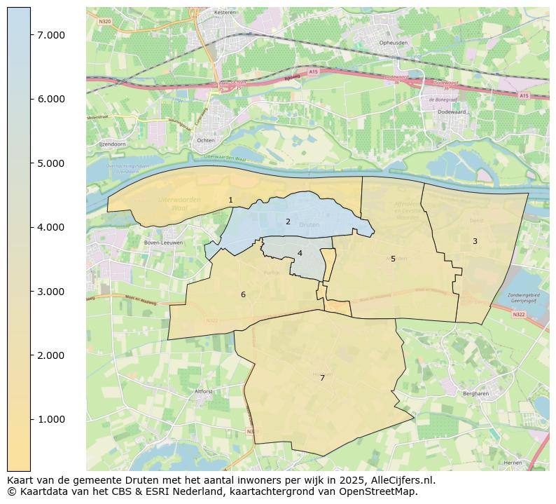 Afbeelding van de gemeente Druten op de kaart.