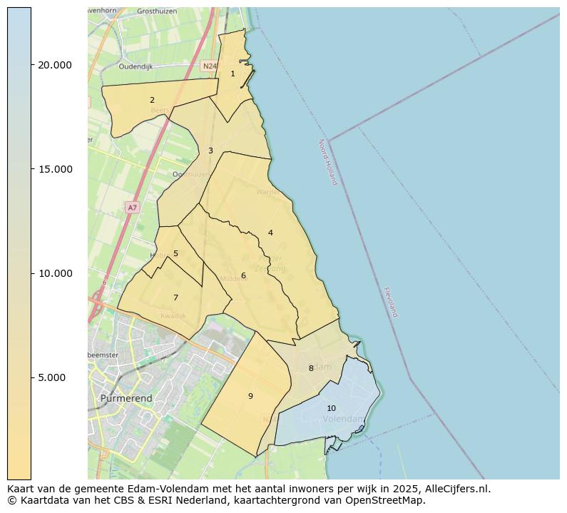 Afbeelding van de gemeente Edam-Volendam op de kaart.