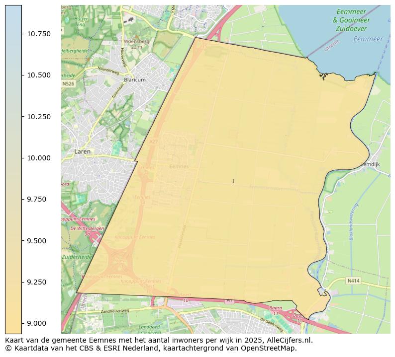 Afbeelding van de gemeente Eemnes op de kaart.