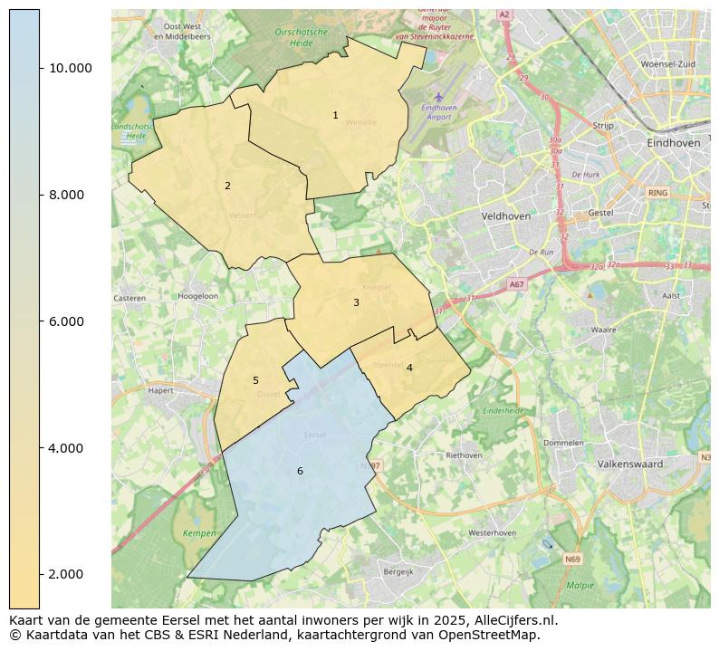 Afbeelding van de gemeente Eersel op de kaart.