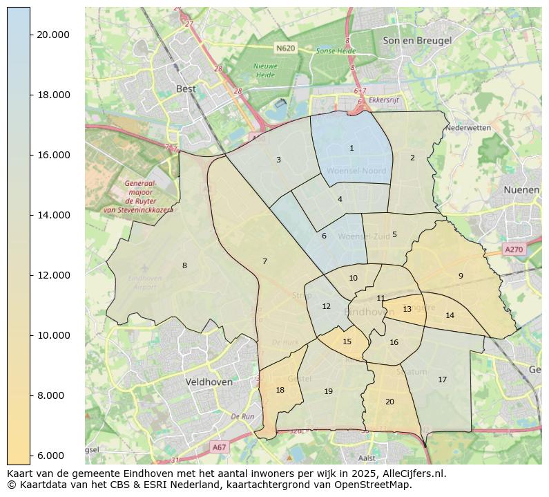 Afbeelding van de gemeente Eindhoven op de kaart.