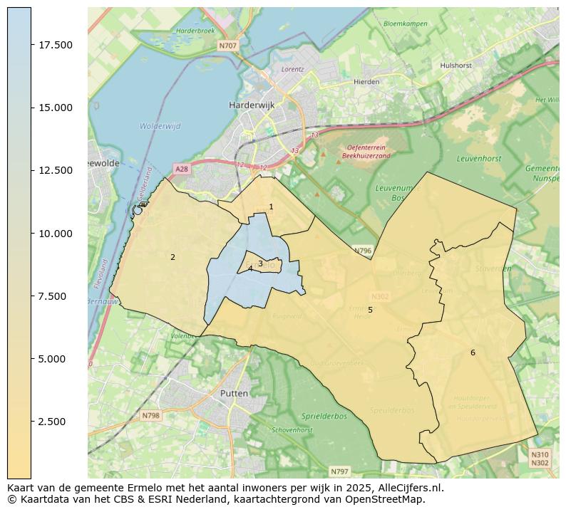 Afbeelding van de gemeente Ermelo op de kaart.