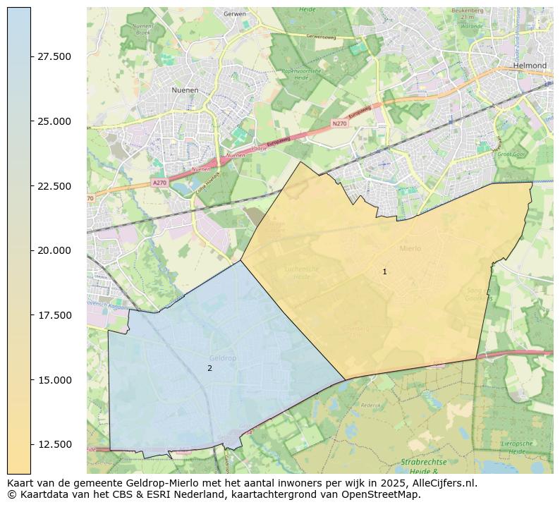 Afbeelding van de gemeente Geldrop-Mierlo op de kaart.