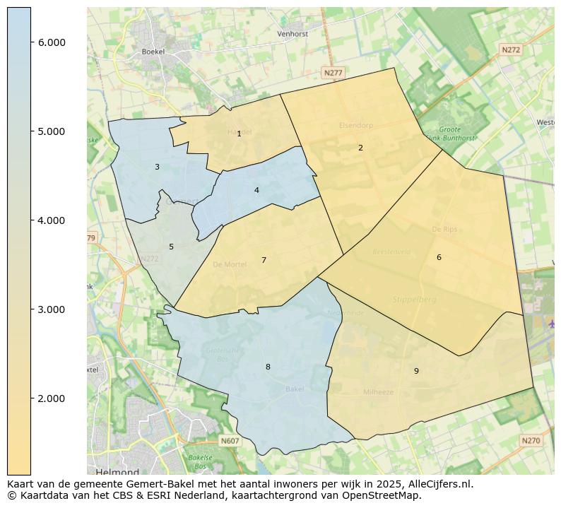 Afbeelding van de gemeente Gemert-Bakel op de kaart.