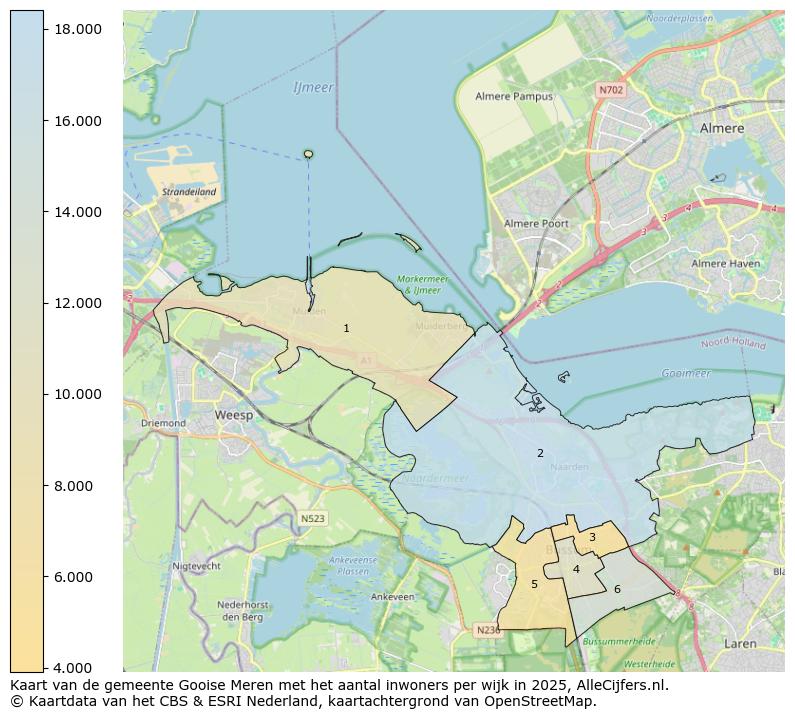 Afbeelding van de gemeente Gooise Meren op de kaart.