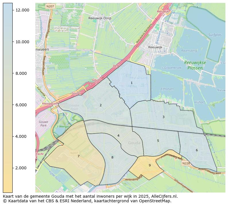 Afbeelding van de gemeente Gouda op de kaart.
