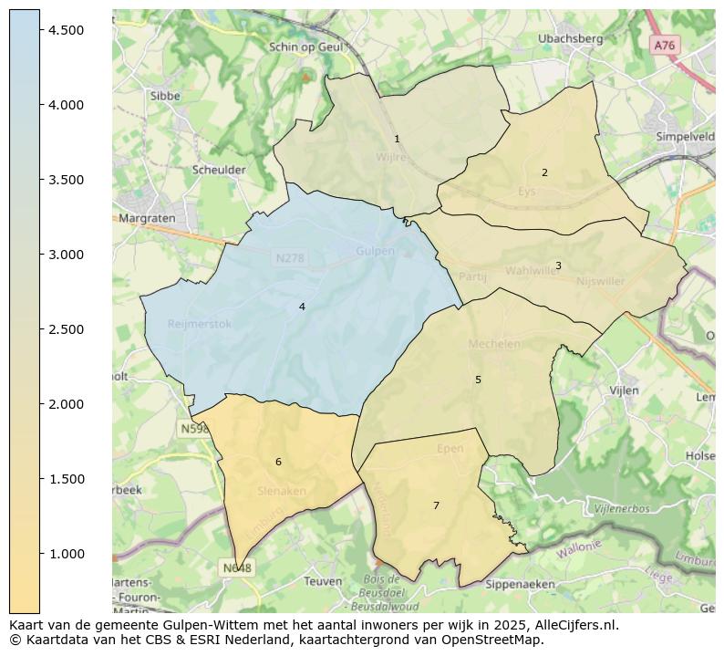 Afbeelding van de gemeente Gulpen-Wittem op de kaart.