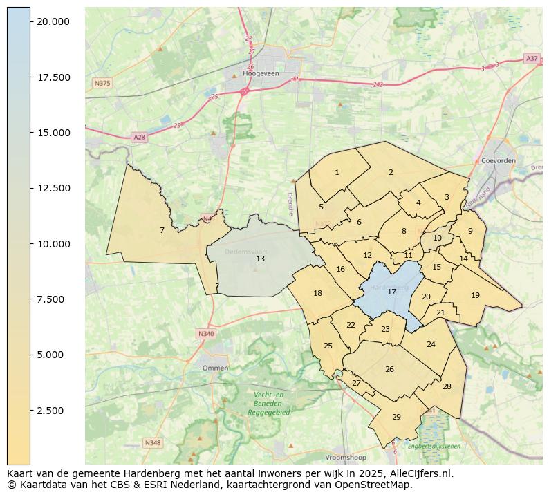 Afbeelding van de gemeente Hardenberg op de kaart.