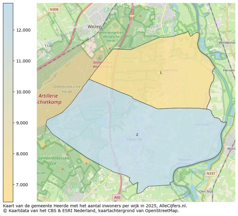 Afbeelding van de gemeente Heerde op de kaart.