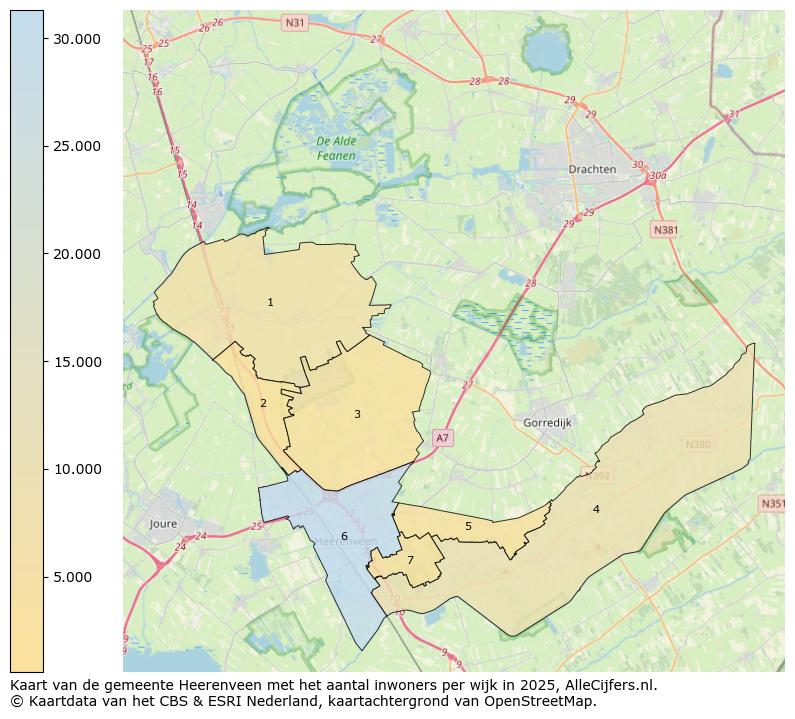 Afbeelding van de gemeente Heerenveen op de kaart.