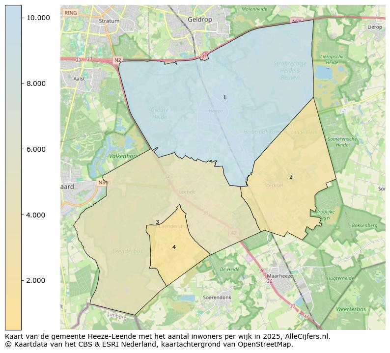 Afbeelding van de gemeente Heeze-Leende op de kaart.