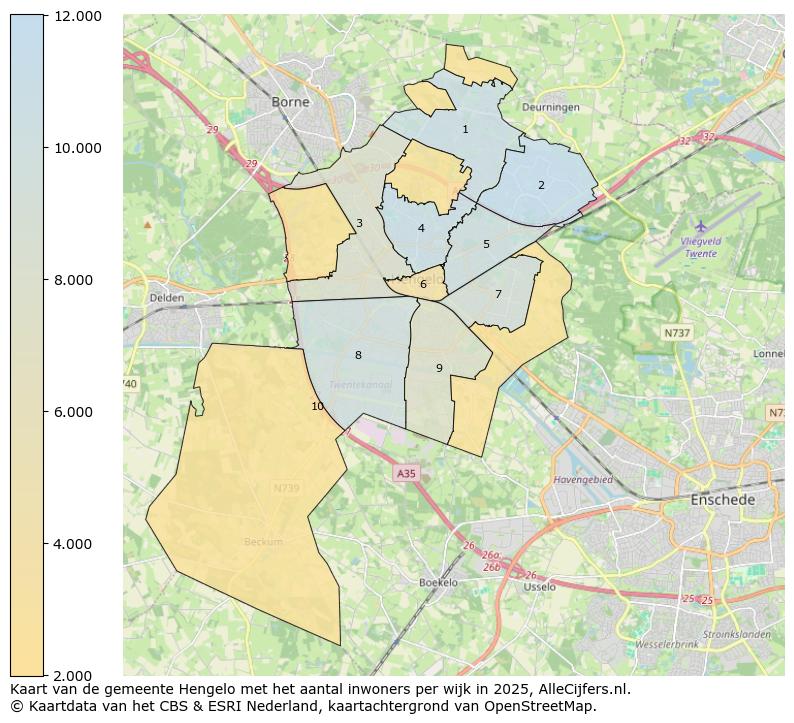 Afbeelding van de gemeente Hengelo op de kaart.