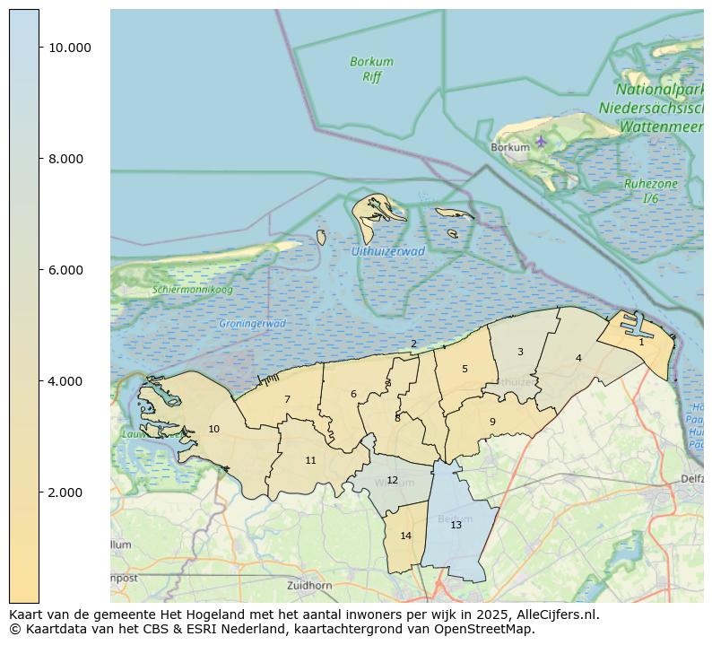 Afbeelding van de gemeente Het Hogeland op de kaart.