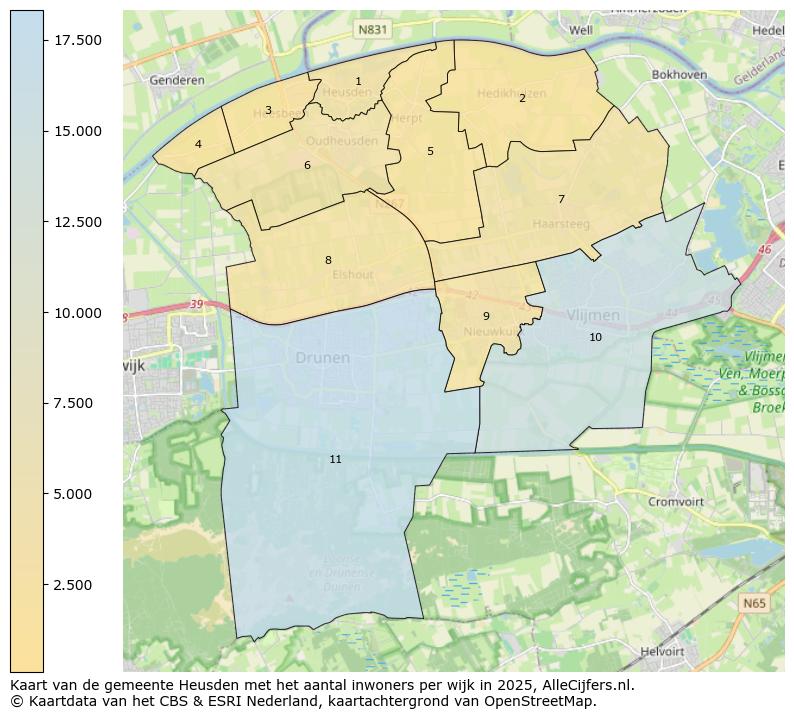 Afbeelding van de gemeente Heusden op de kaart.