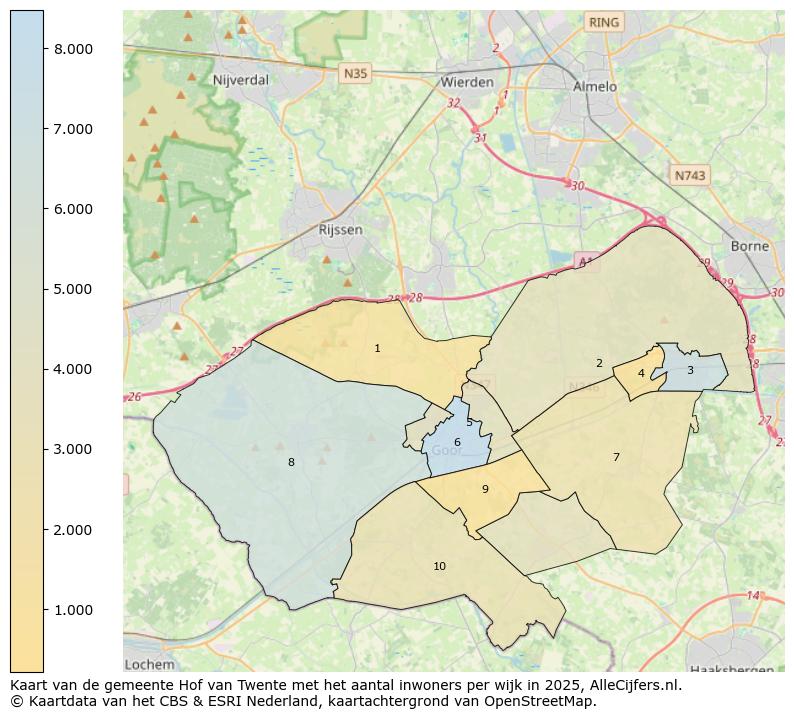 Afbeelding van de gemeente Hof van Twente op de kaart.