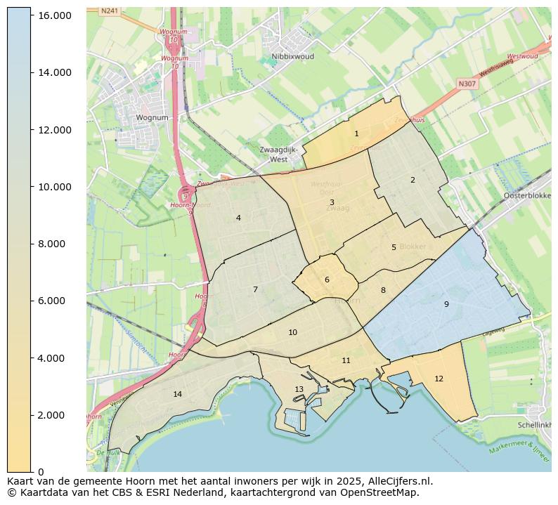 Afbeelding van de gemeente Hoorn op de kaart.