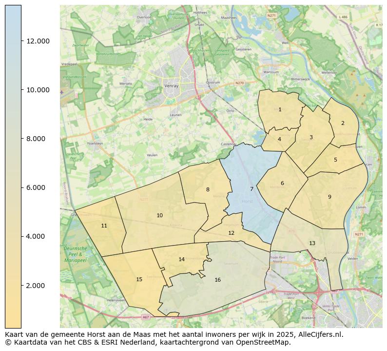Afbeelding van de gemeente Horst aan de Maas op de kaart.