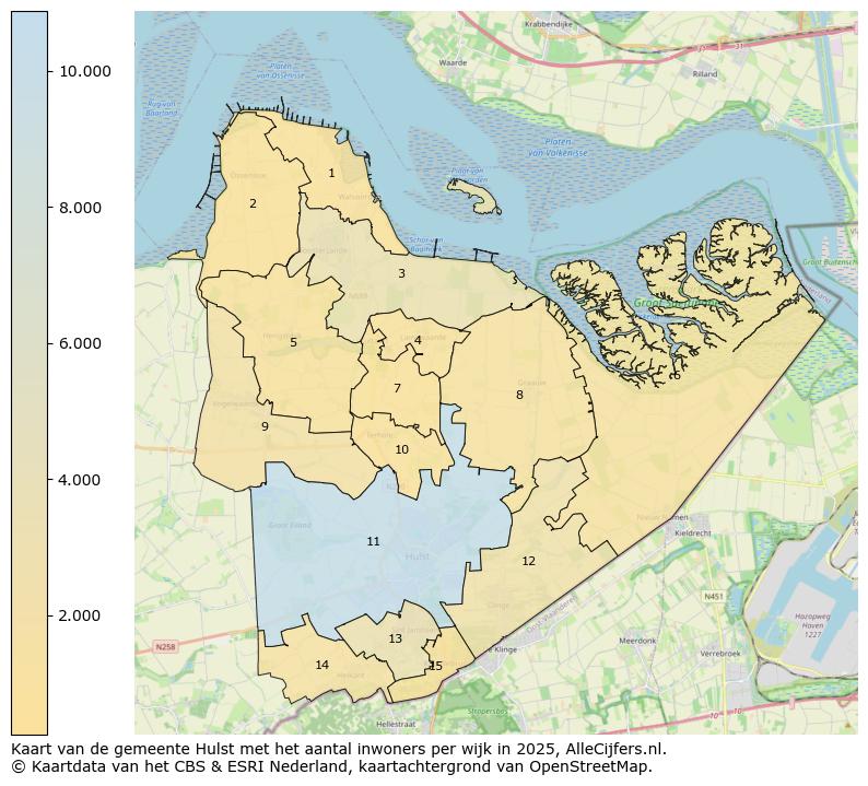 Afbeelding van de gemeente Hulst op de kaart.