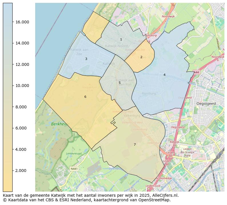 Afbeelding van de gemeente Katwijk op de kaart.