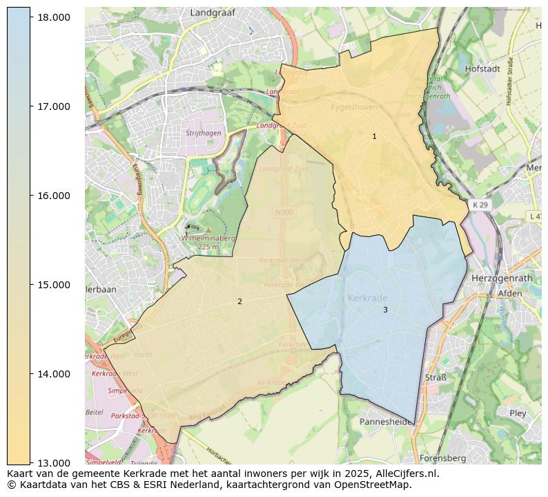 Afbeelding van de gemeente Kerkrade op de kaart.