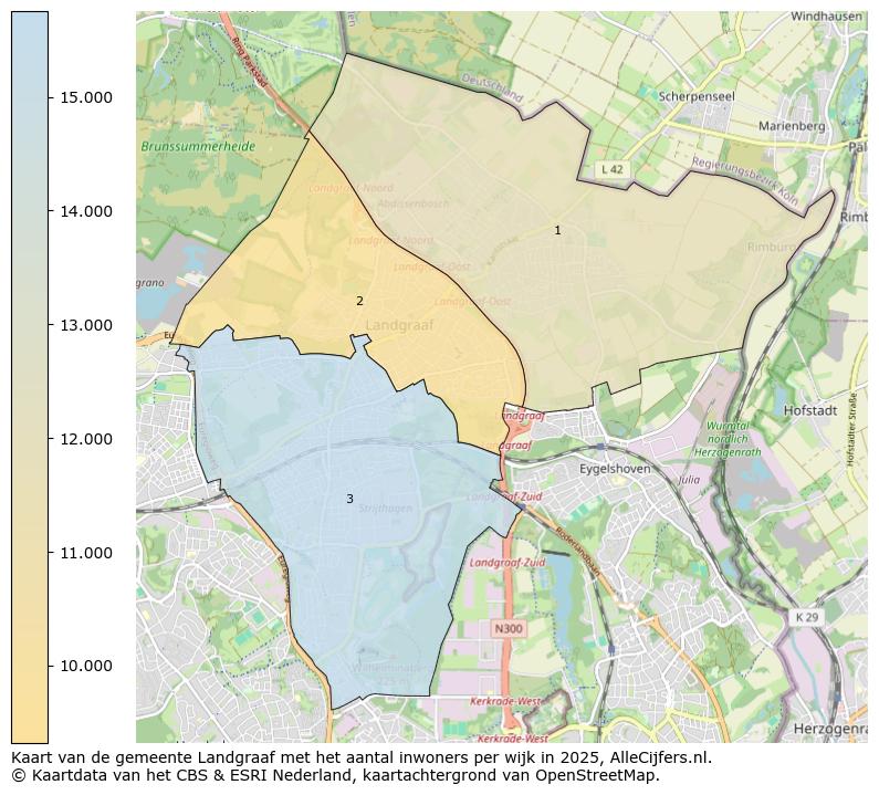 Afbeelding van de gemeente Landgraaf op de kaart.