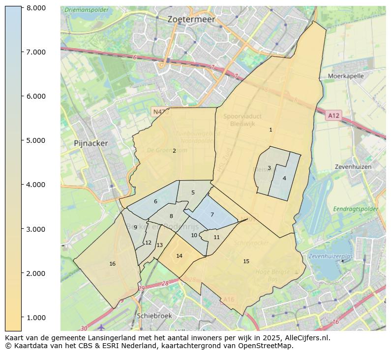 Afbeelding van de gemeente Lansingerland op de kaart.