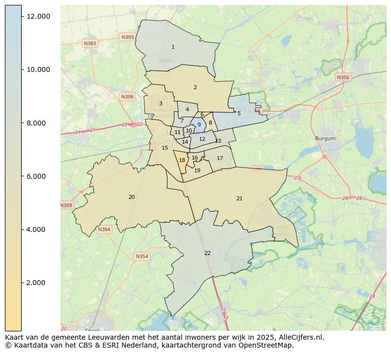 Afbeelding van de gemeente Leeuwarden op de kaart.
