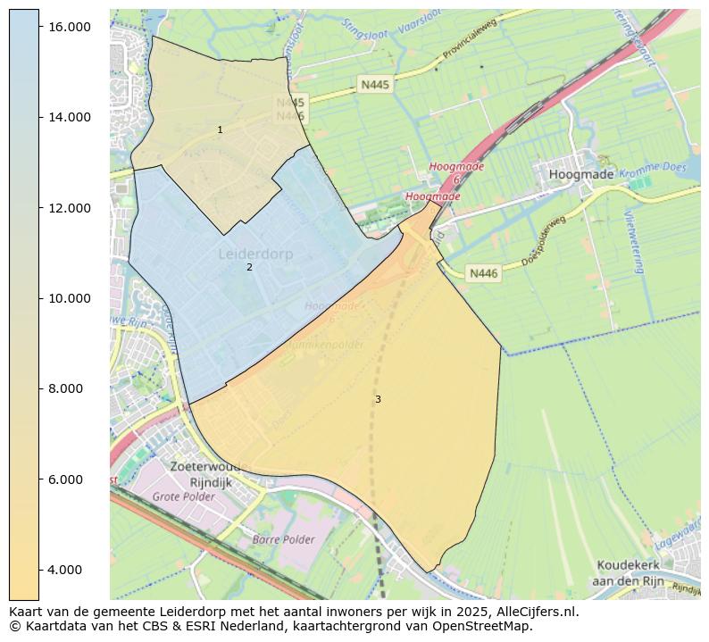 Afbeelding van de gemeente Leiderdorp op de kaart.