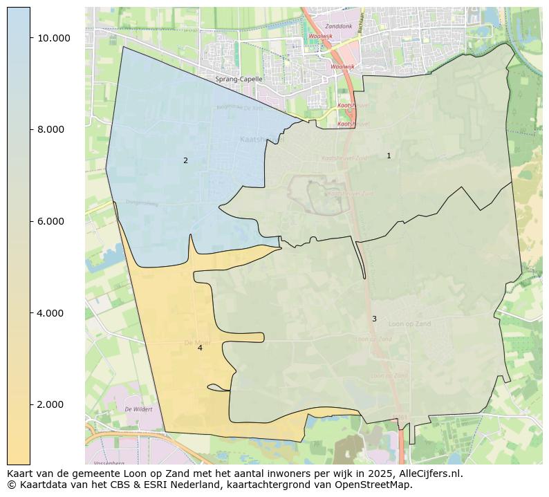 Afbeelding van de gemeente Loon op Zand op de kaart.