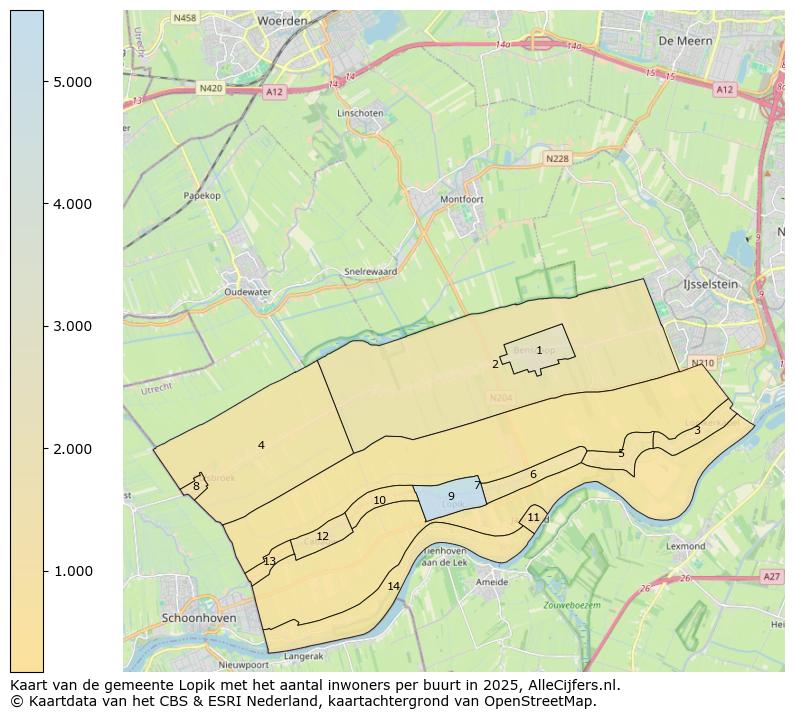 Afbeelding van de gemeente Lopik op de kaart.