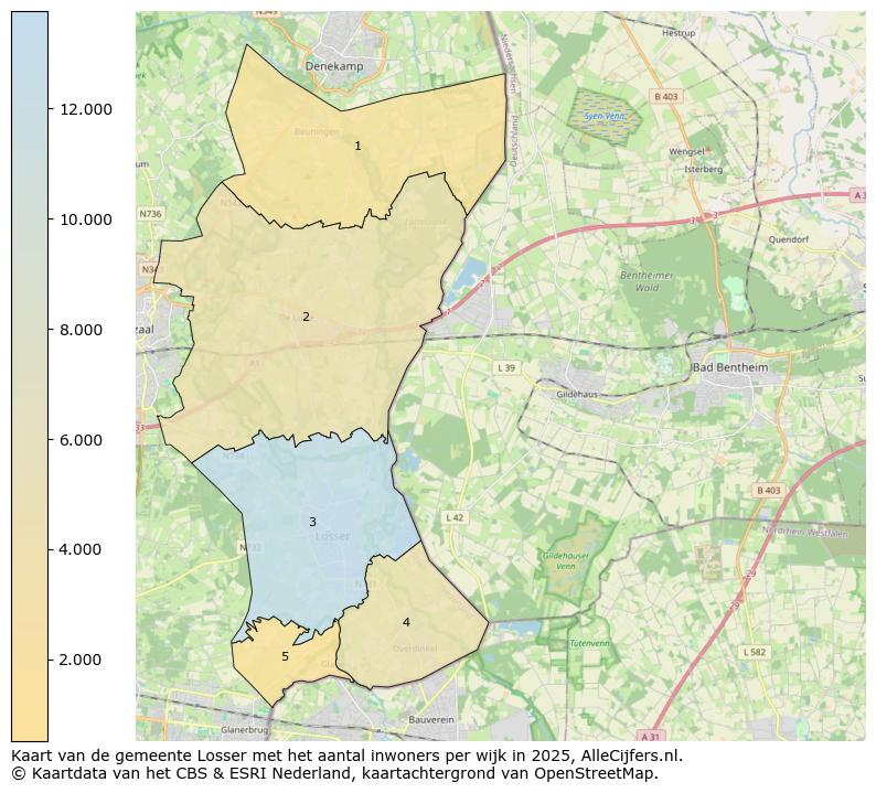 Afbeelding van de gemeente Losser op de kaart.