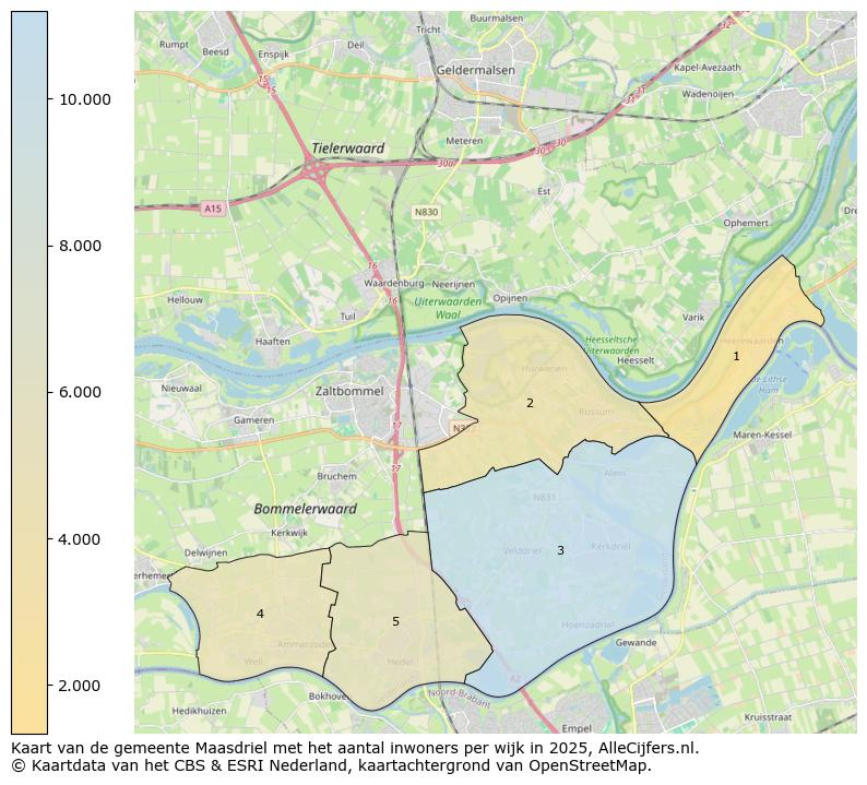 Afbeelding van de gemeente Maasdriel op de kaart.