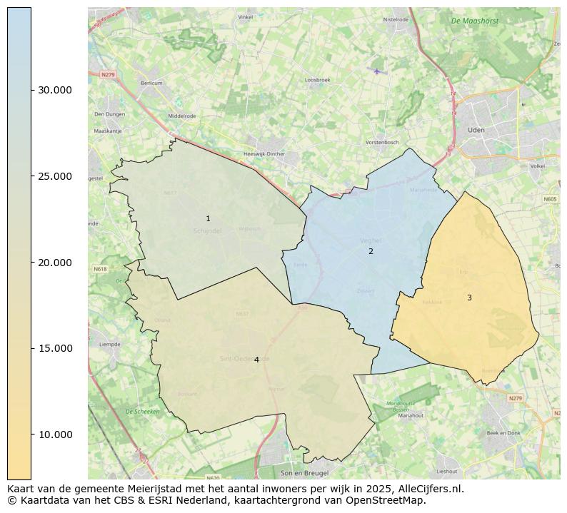 Afbeelding van de gemeente Meierijstad op de kaart.
