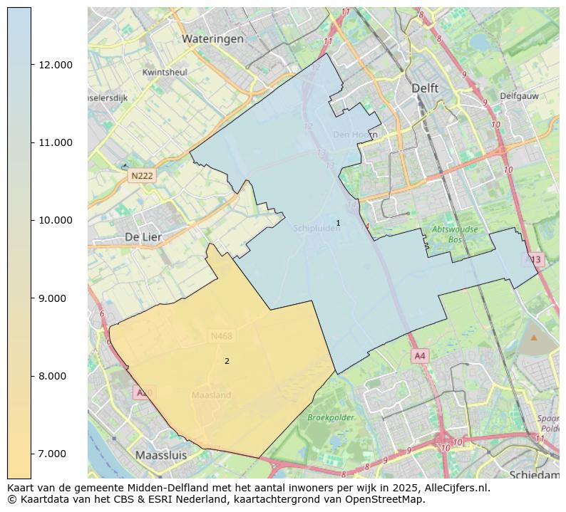 Afbeelding van de gemeente Midden-Delfland op de kaart.