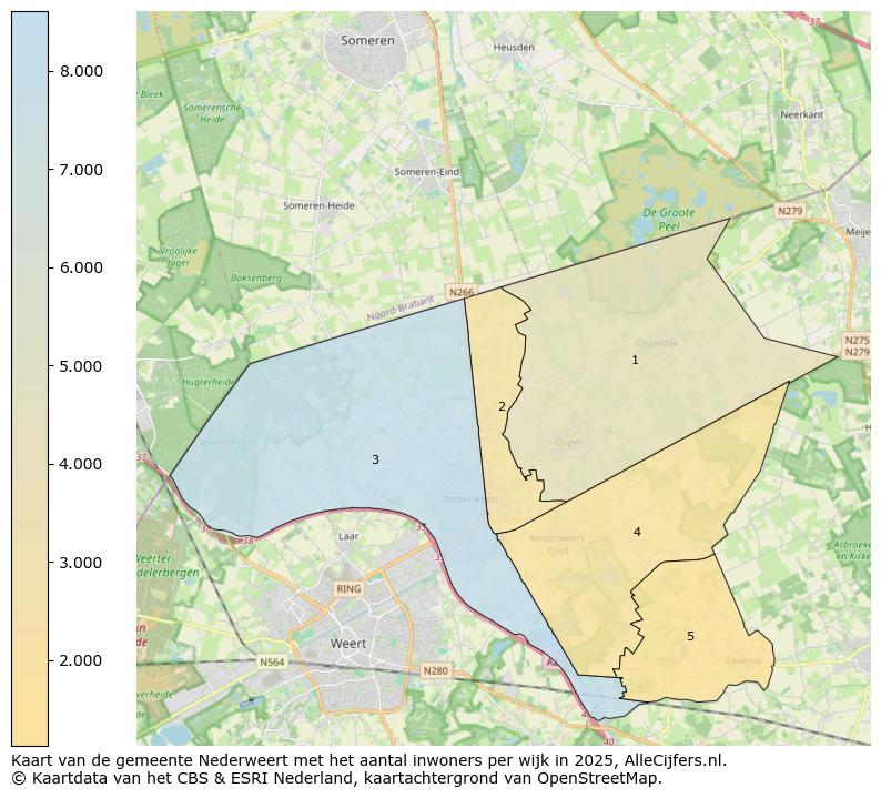 Afbeelding van de gemeente Nederweert op de kaart.