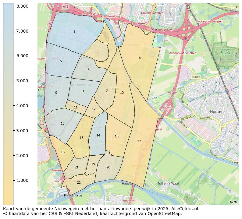 Afbeelding van de gemeente Nieuwegein op de kaart.