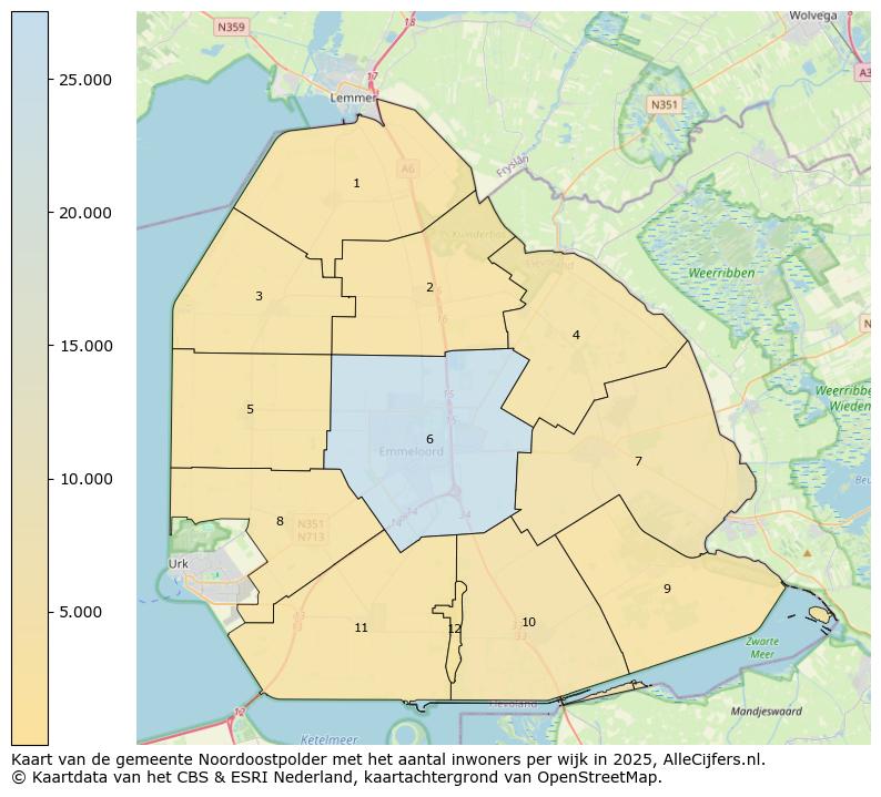 Afbeelding van de gemeente Noordoostpolder op de kaart.