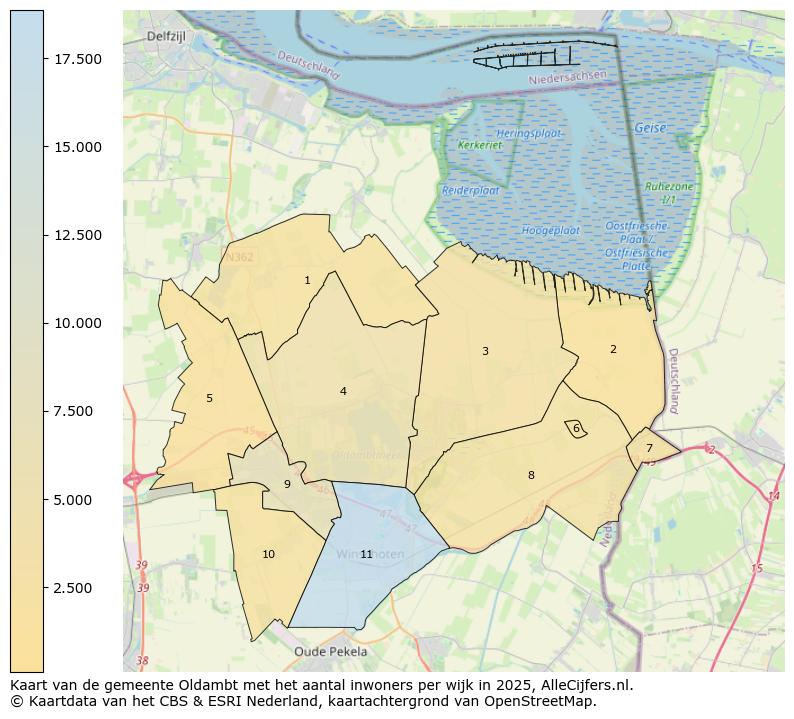 Afbeelding van de gemeente Oldambt op de kaart.