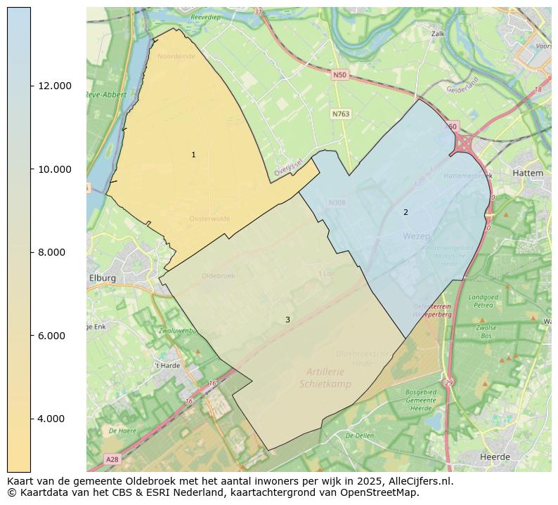 Afbeelding van de gemeente Oldebroek op de kaart.