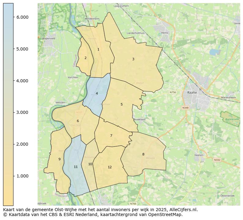 Afbeelding van de gemeente Olst-Wijhe op de kaart.