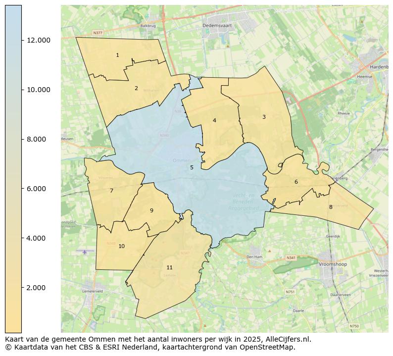 Afbeelding van de gemeente Ommen op de kaart.