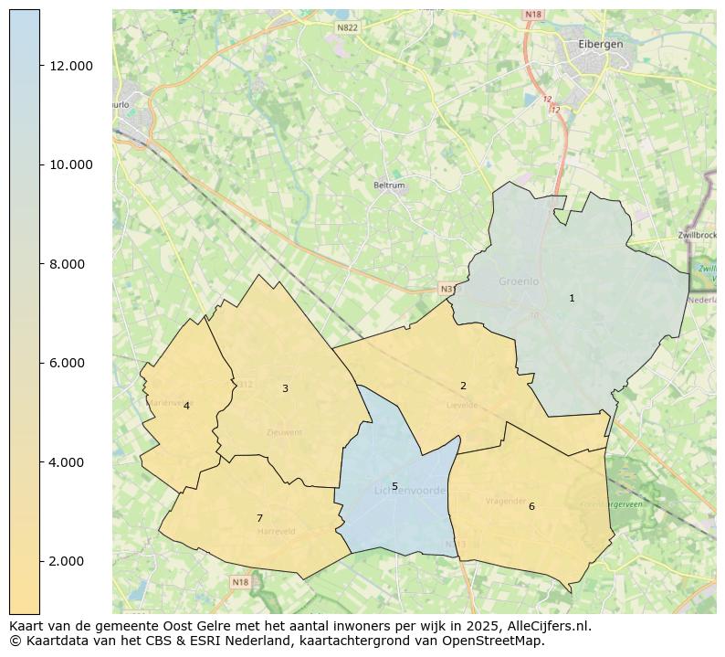 Afbeelding van de gemeente Oost Gelre op de kaart.