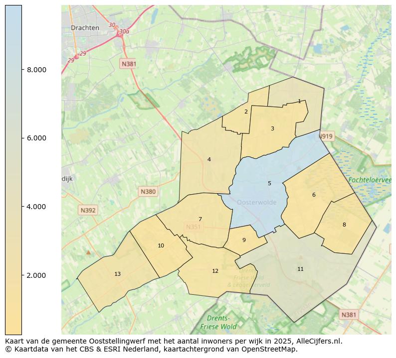 Afbeelding van de gemeente Ooststellingwerf op de kaart.