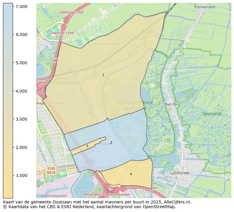 Afbeelding van de gemeente Oostzaan op de kaart.