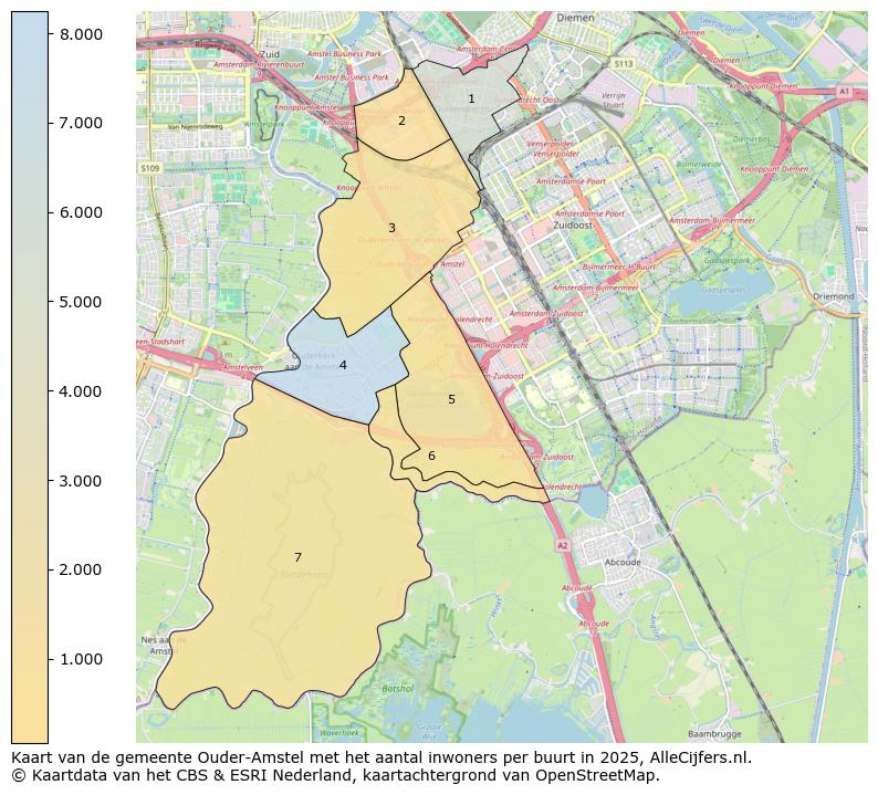 Afbeelding van de gemeente Ouder-Amstel op de kaart.