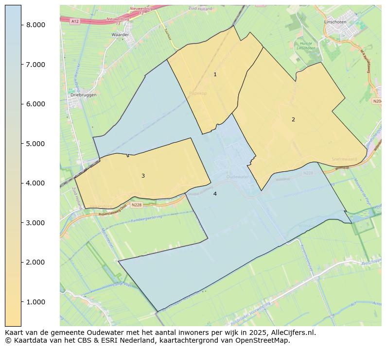 Afbeelding van de gemeente Oudewater op de kaart.