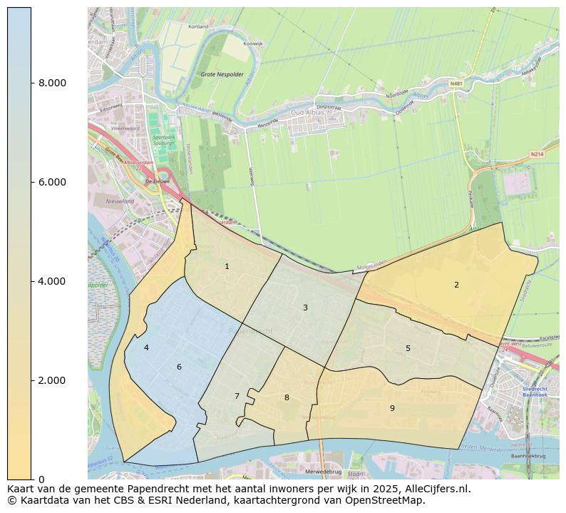Afbeelding van de gemeente Papendrecht op de kaart.