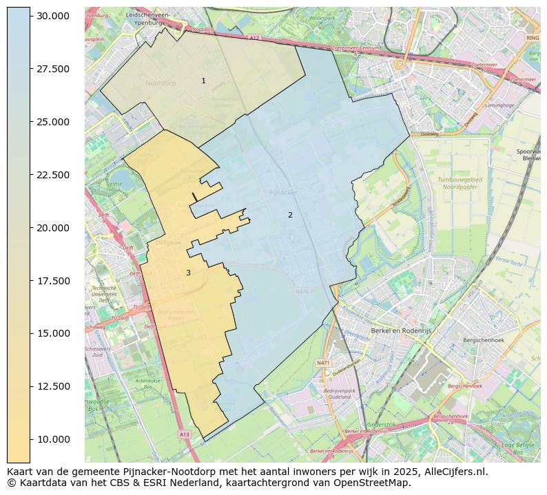 Afbeelding van de gemeente Pijnacker-Nootdorp op de kaart.